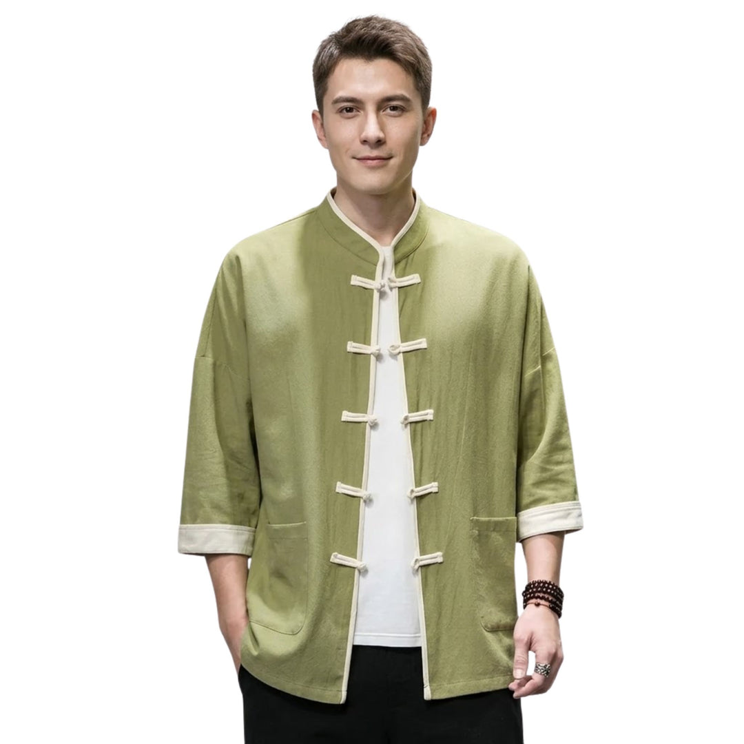 Heren Overshirt Japanse Stijl Katoen en Linnen