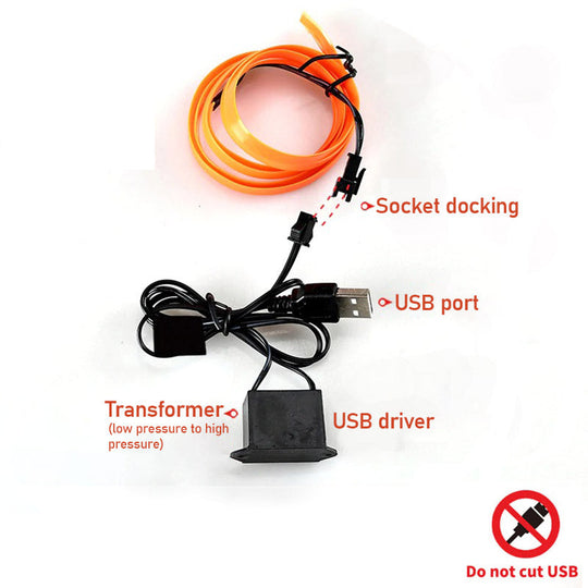 Auto Neon Verlichtingsset USB Aansluiting 7