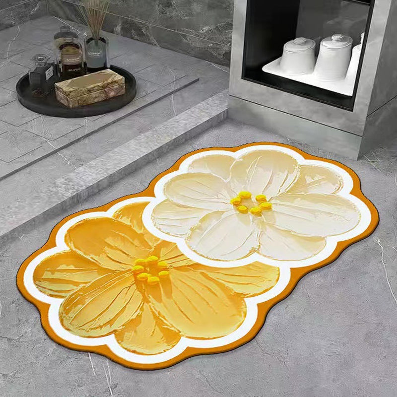 Badkamer Vloermat met Bloemen Design 1