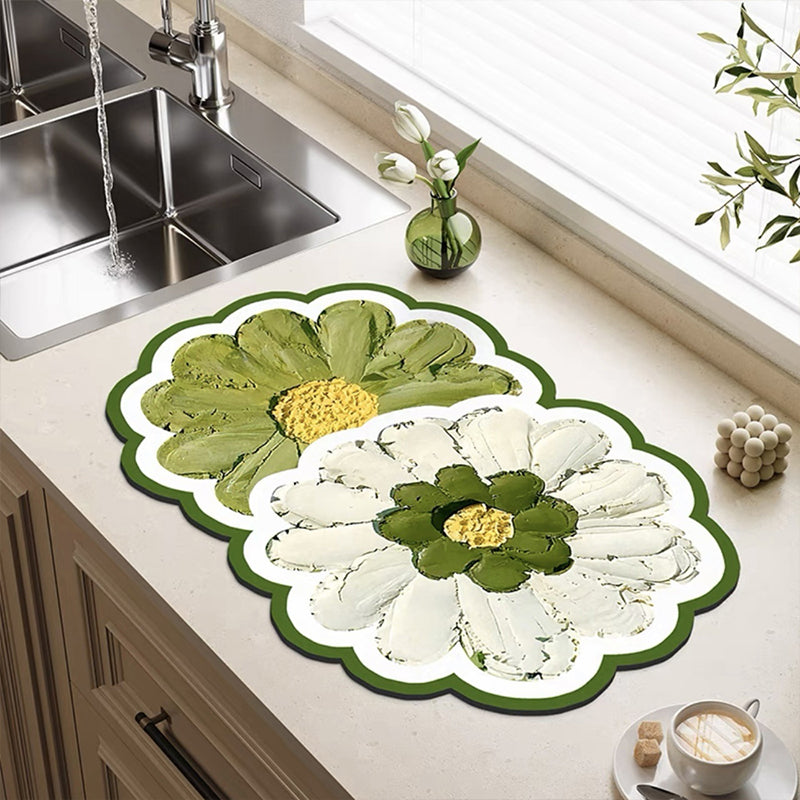 Badkamer Vloermat met Bloemen Design 3