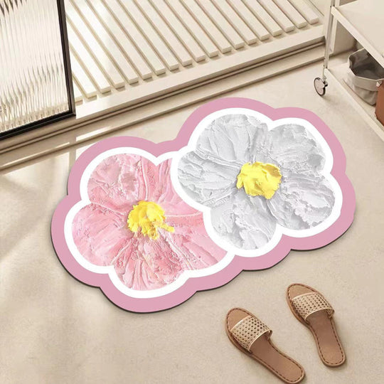 Badkamer Vloermat met Bloemen Design 6