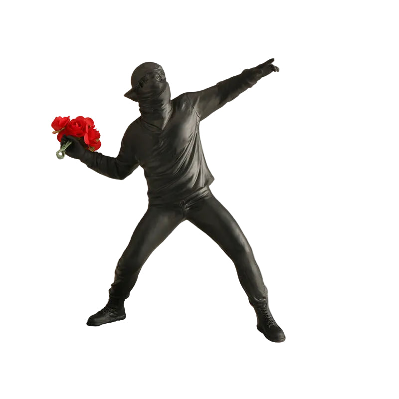Banksy Bloemenrelschopper Woondecoratie 0