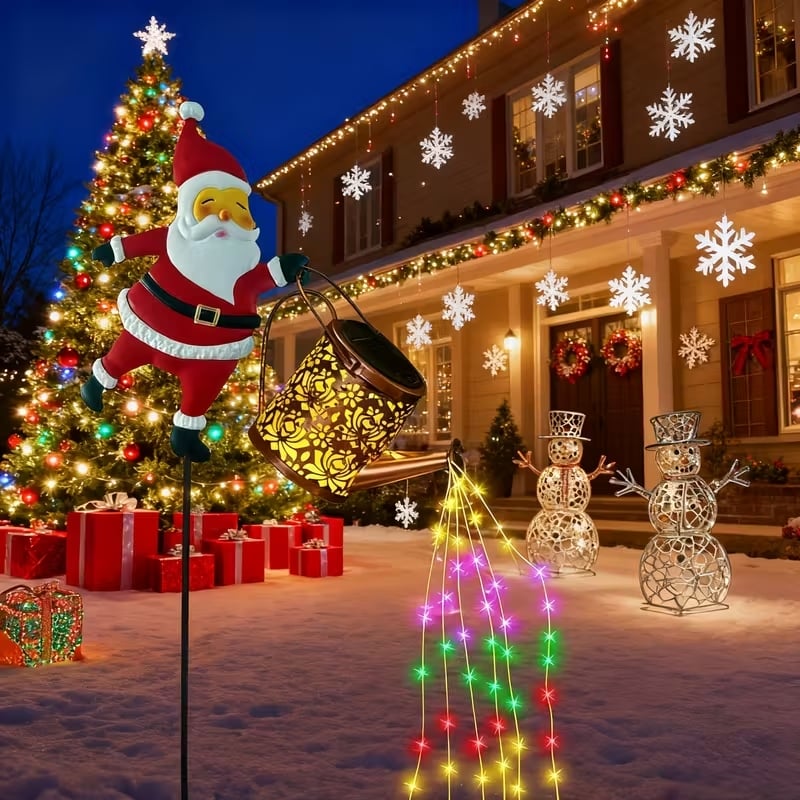 Buiten Lantaarn Kerstman Zonne-energie Automatische Verlichting 2