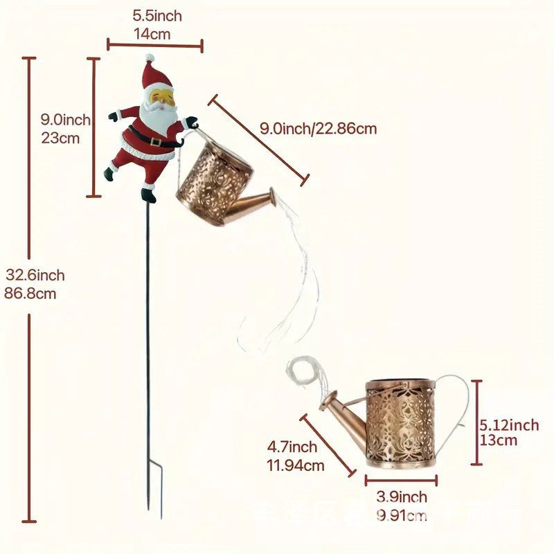 Buiten Lantaarn Kerstman Zonne-energie Automatische Verlichting 8