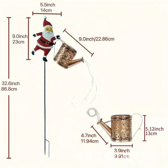 Buiten Lantaarn Kerstman Zonne-energie Automatische Verlichting 8
