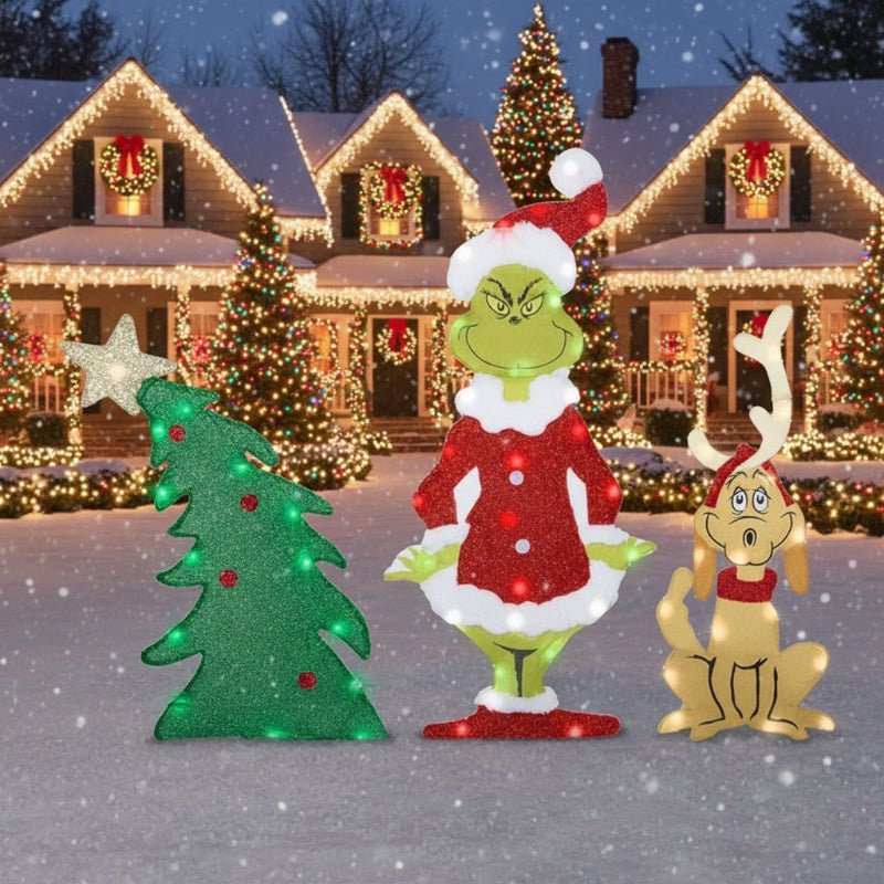 Buiten Tuindecoratie Grinch met LED Verlichting 2