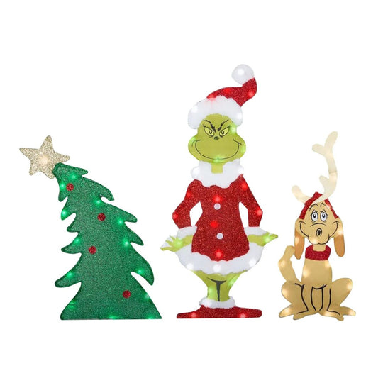 Buiten Tuindecoratie Grinch met LED Verlichting 5