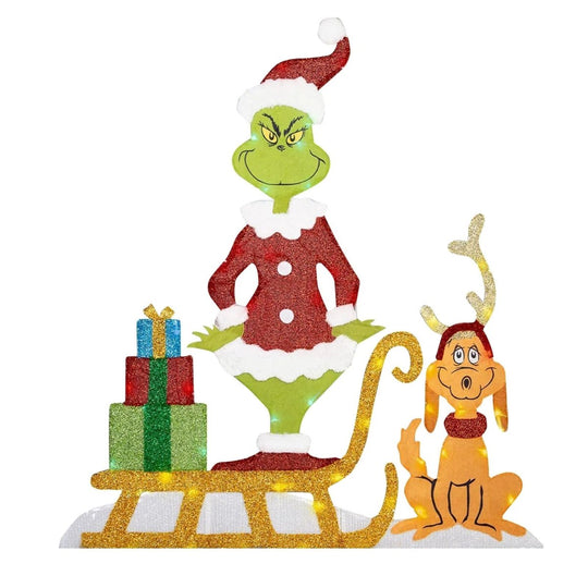 Buiten Tuindecoratie Grinch met LED Verlichting 6