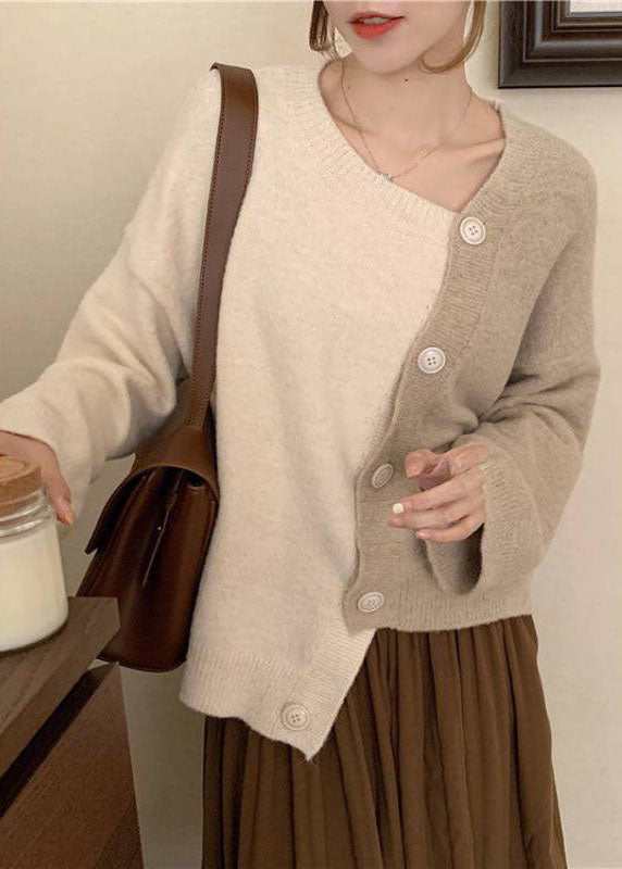 Dames Asymmetrische Gebreide Wintertrui met Knoopdetails 4