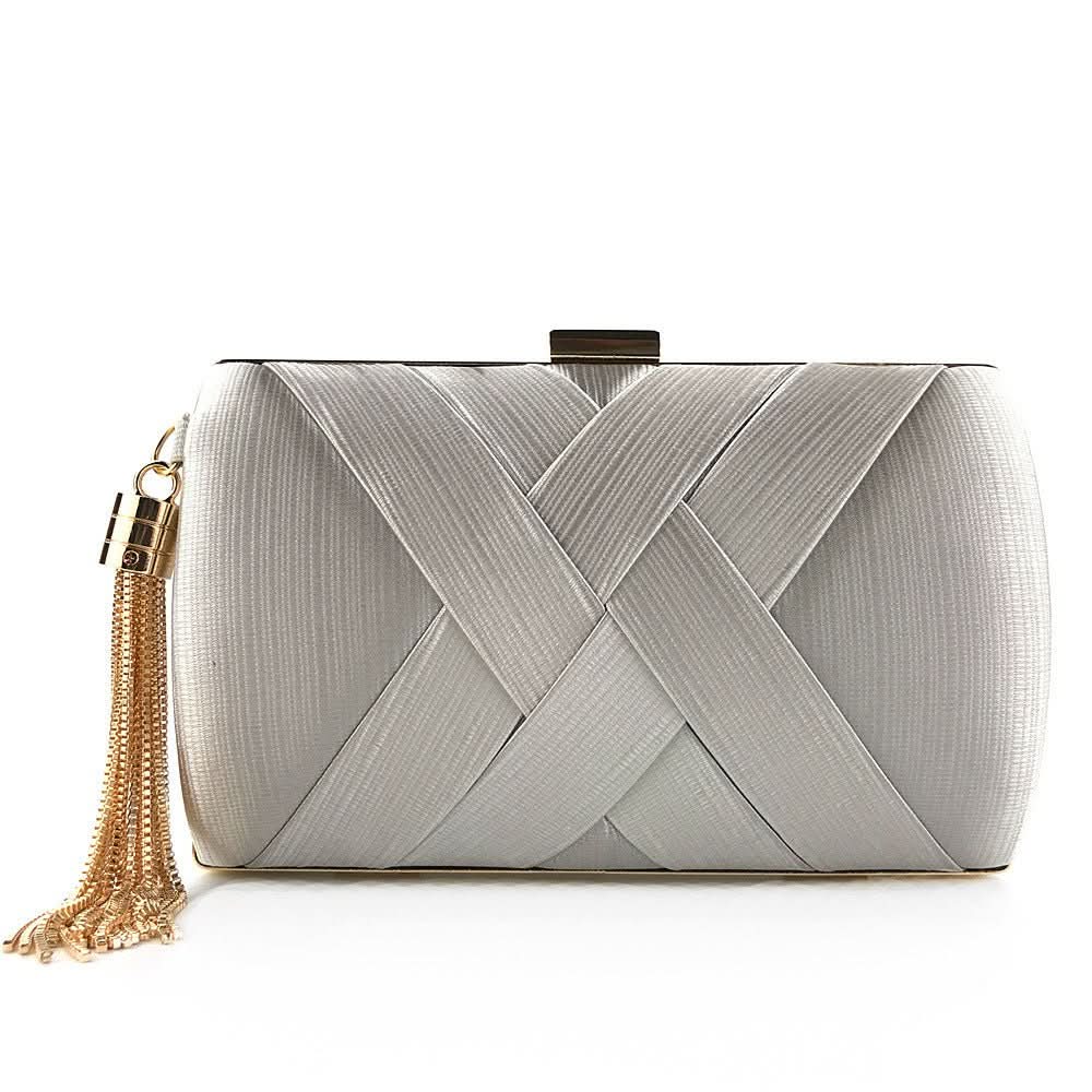 Dames Avondtas Satijnen Clutch met Kwastje 11