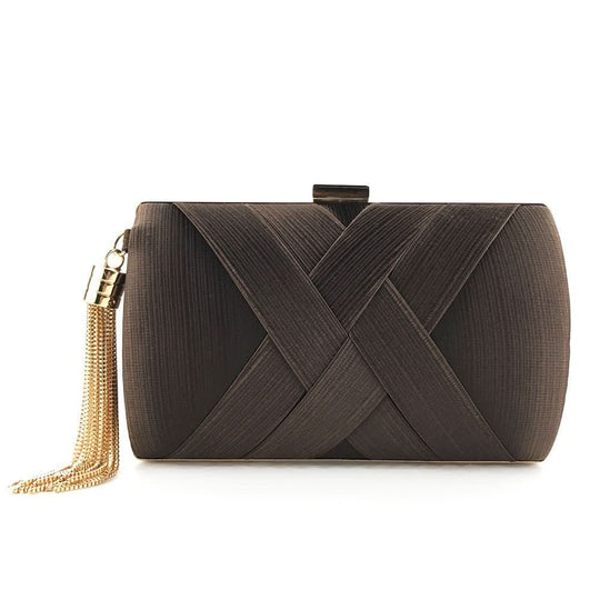 Dames Avondtas Satijnen Clutch met Kwastje 2