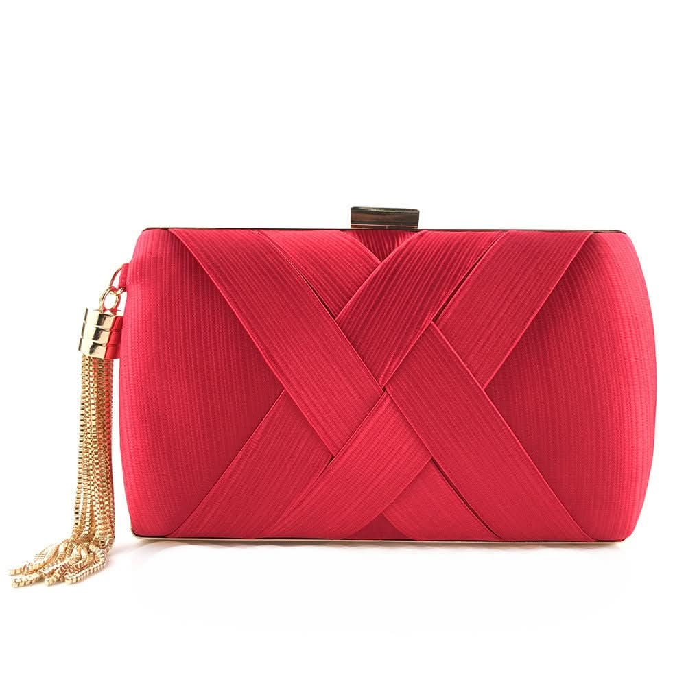 Dames Avondtas Satijnen Clutch met Kwastje 7