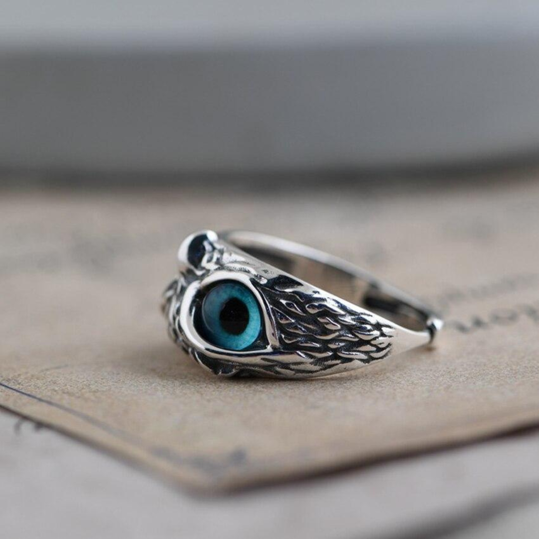Dames Bedelring Uil met Opaal Mystiek Design 1