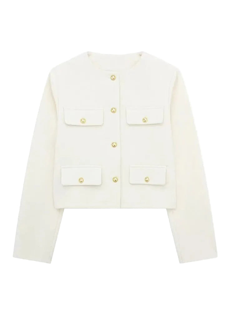 Dames Blazer Met Gestructureerd Tweed Ontwerp 0