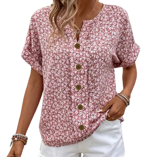 Dames Blouse Échancrée Met Bloemenprint 0