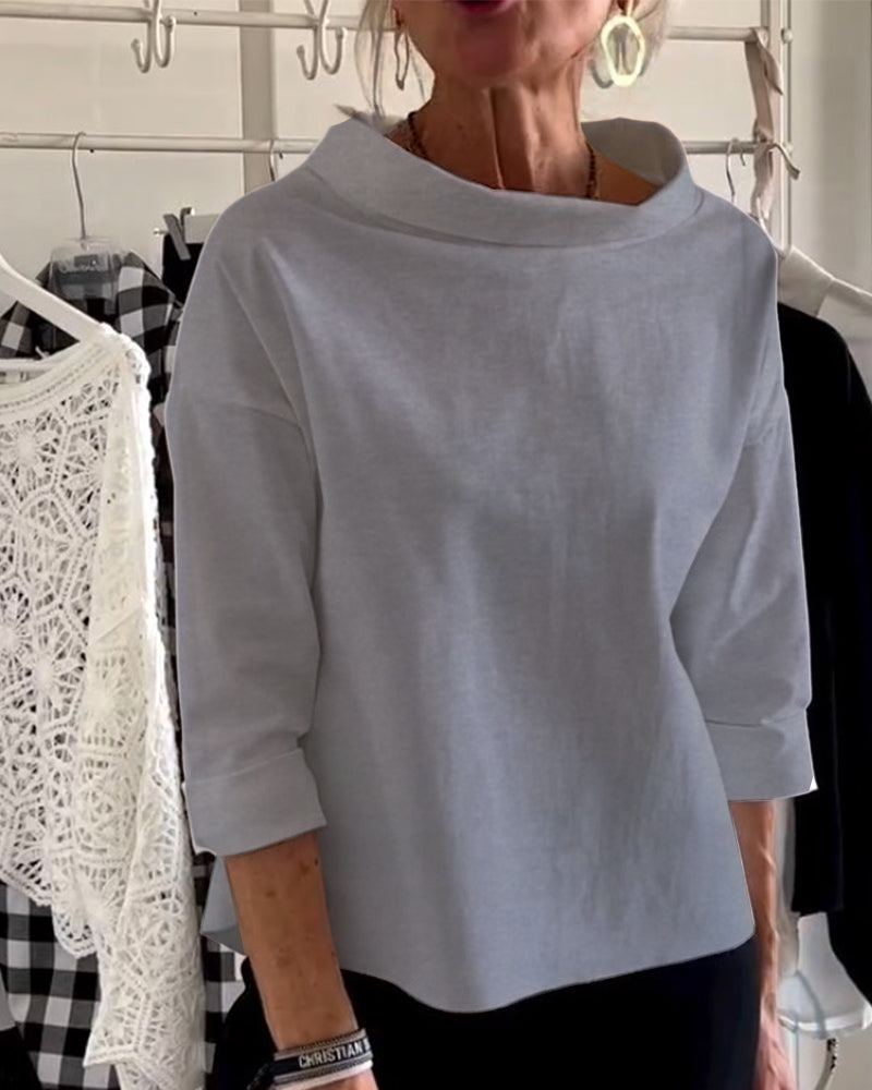 Dames Blouse Hoogwaardige Ademend Stof Tijdloos Design Met Hoge Kraag 4