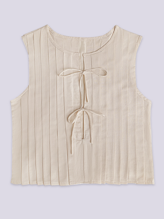 Dames Blouse met Bandjes van Katoen en Linnen 1
