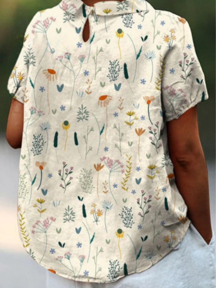 Dames Blouse met Wildbloemenprint en Zachte Stof 3