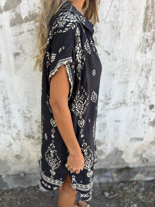 Dames Casual Korte Mouwen Linnen Shirt Met Zak 6