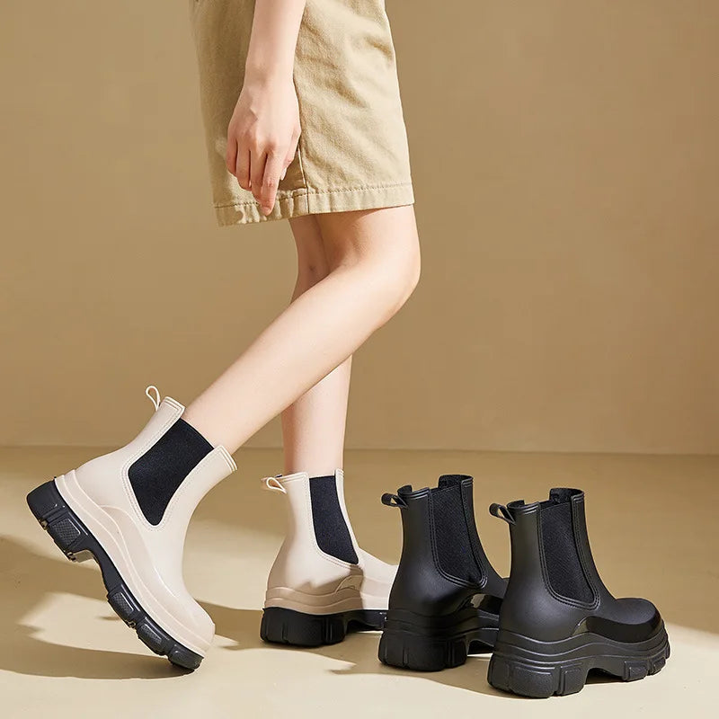 Dames Chelsea Boots Waterdicht met Antislip Chunky Zool 2