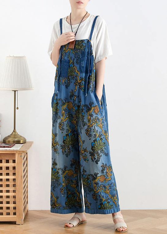 Dames Denim Overall Retro Etnische Stijl 1