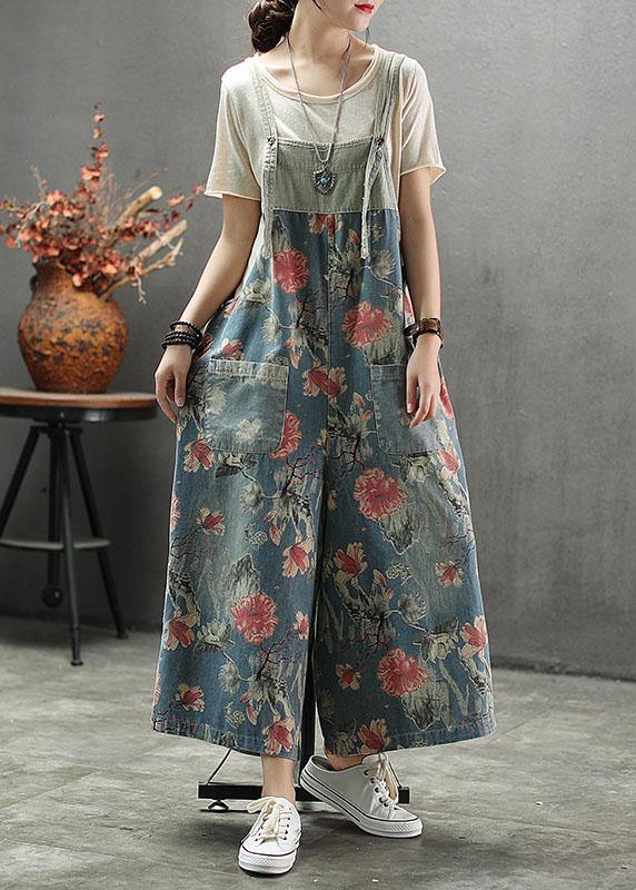 Dames Denim Romper met Print en Zakken 1