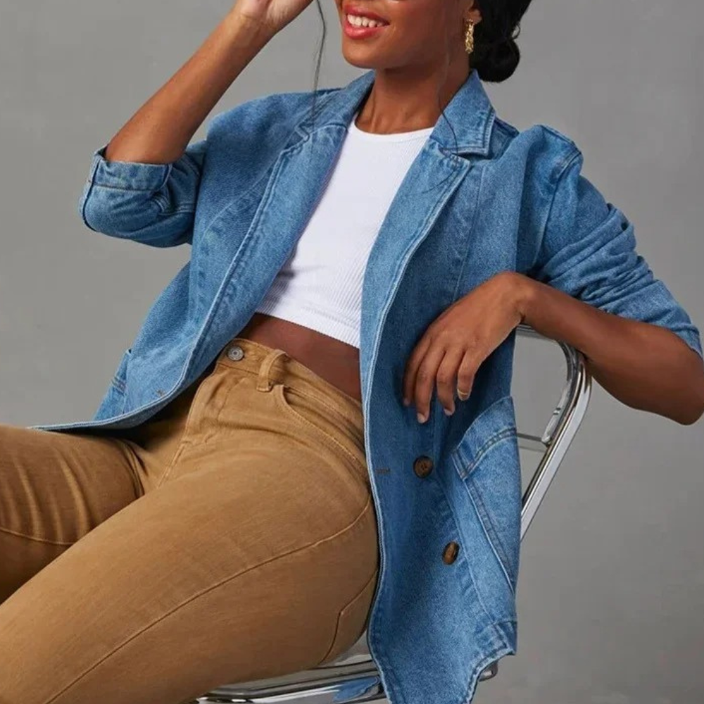 Dames Denimjacke Casual Stijl 2