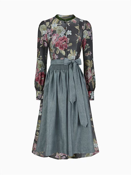 Dames Dirndljurk Vintage Stijl Bloemmotief voor Feestelijke Gelegenheden 4