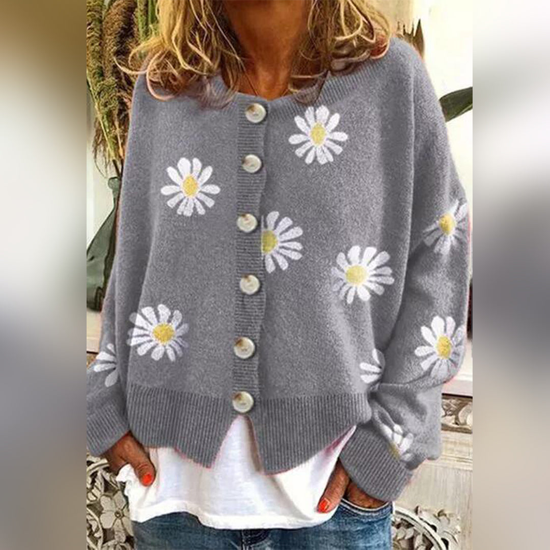 Dames Gebreide Trui met Bloemmotief 4