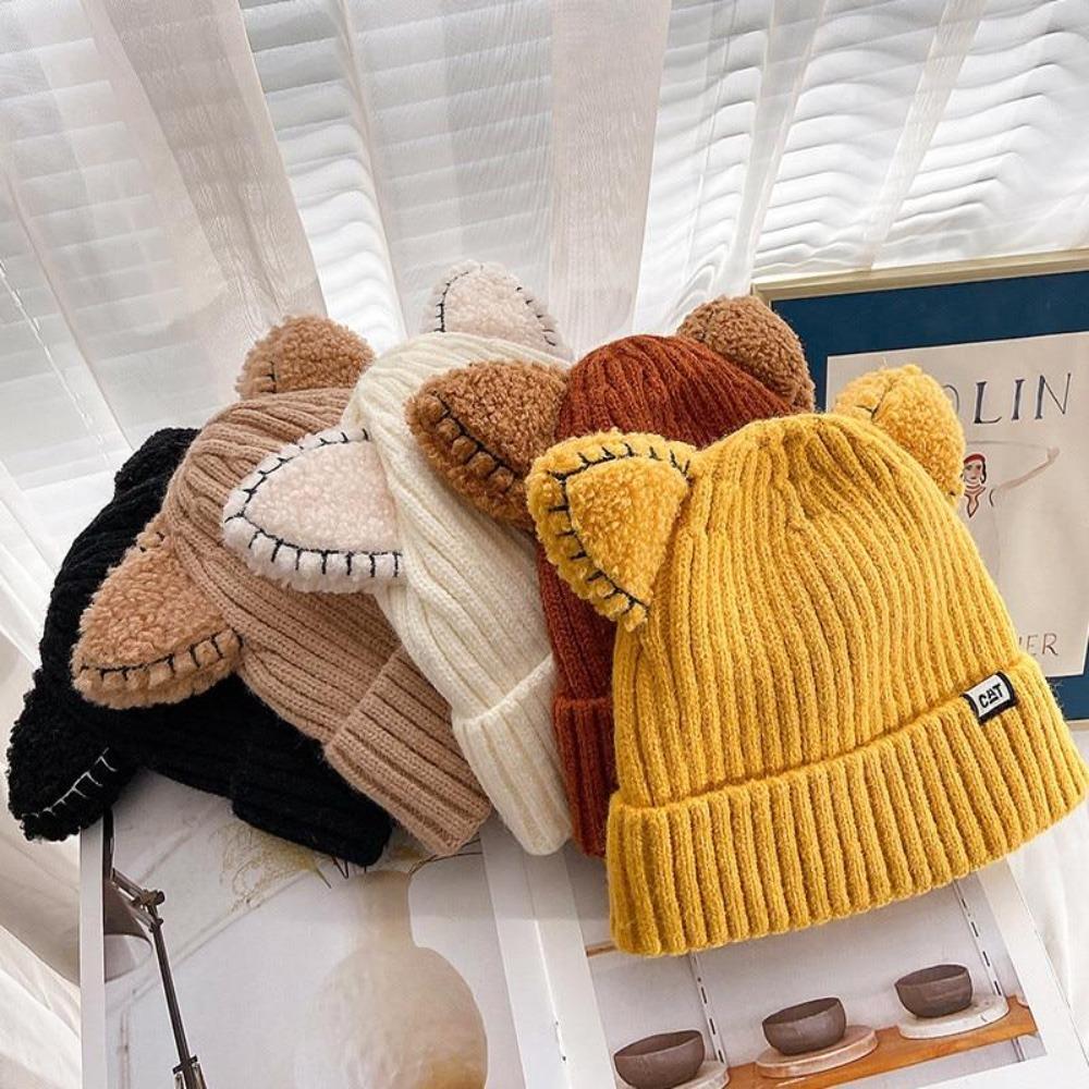 Dames Gebreide Wintermuts met Kattenoren 7