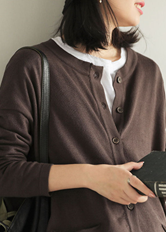 Dames Herfst Sweatervest met Losgebreide Knoopzakken 3