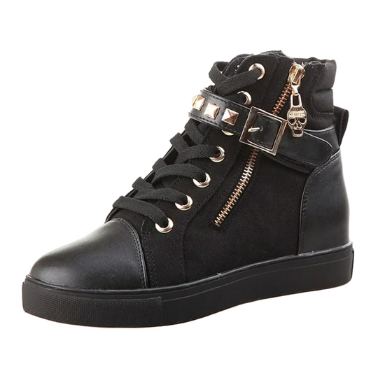 Dames Hoge Sneakers Met Rits Sportief 4