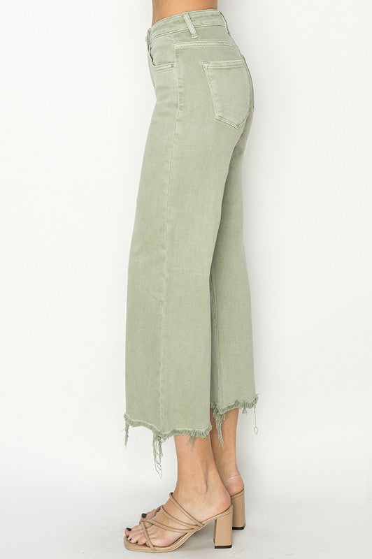 Dames Hoge Taille Wijde Cropped Broek 2
