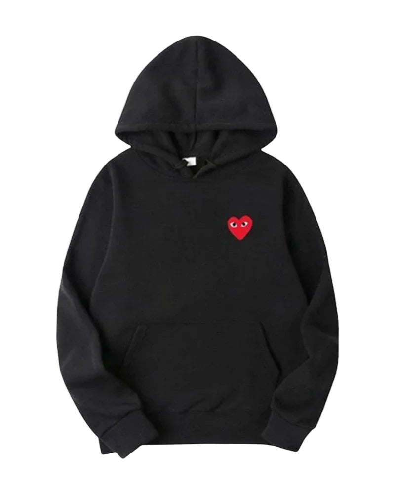 Dames Hoodie met Geborduurd Hartontwerp Casual 0