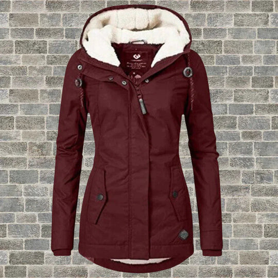 Dames Jas Winter Plisserend Met Capuchon 4