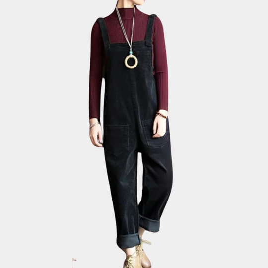 Dames Jumpsuit van Fluweel met Lange Mouwen 4