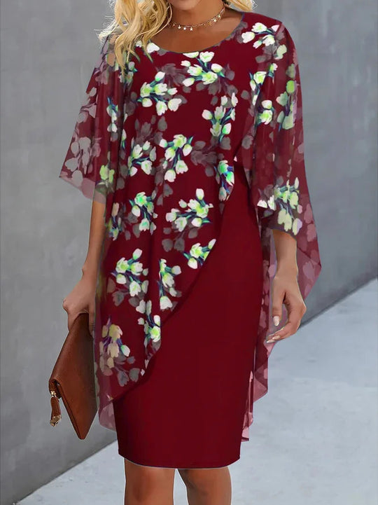 Dames Jurk Bloemenprint Chiffon Zomerjurk 4