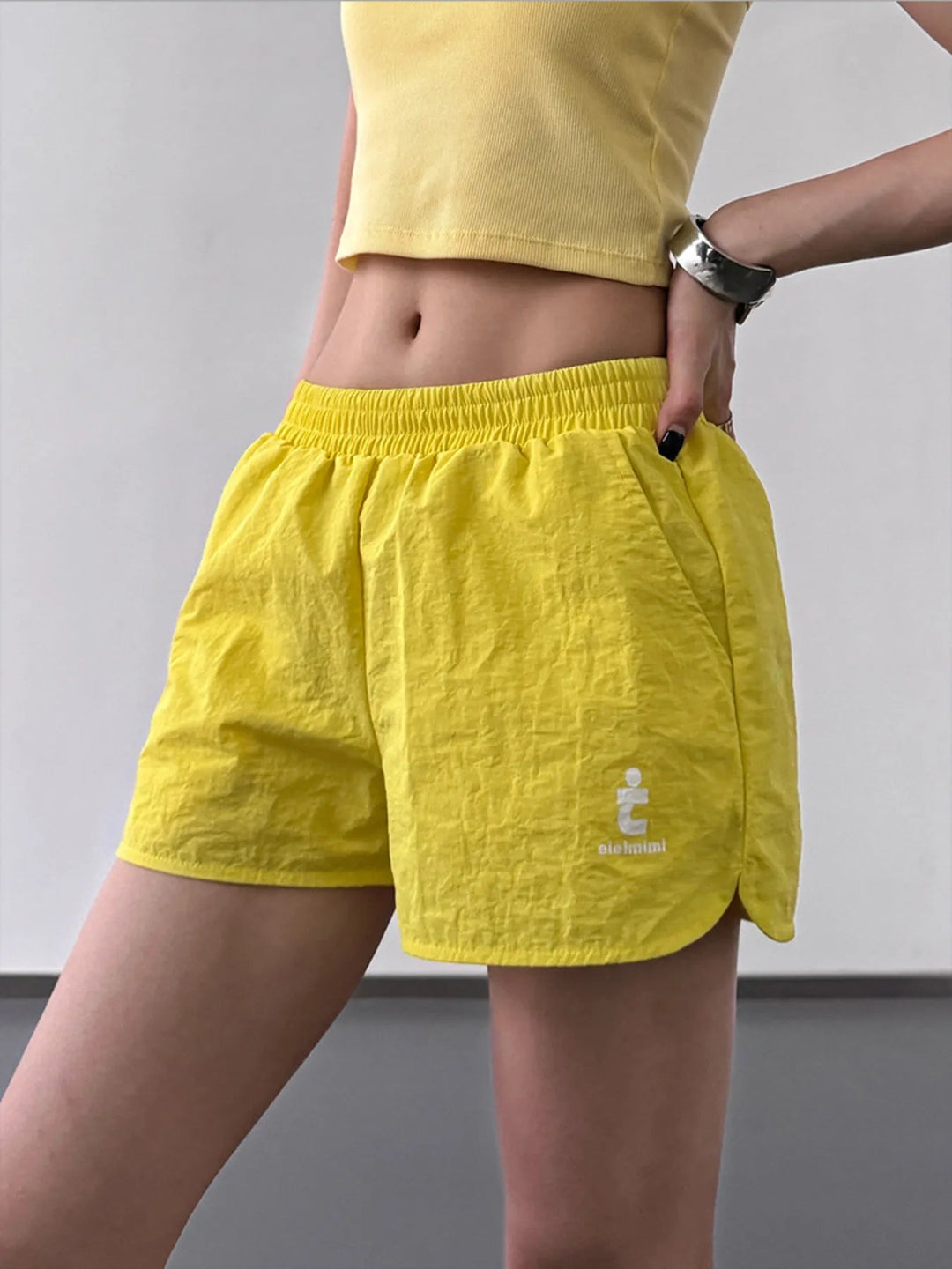 Dames Korte Broek Elastische Taille Katoen Linnen Met Zakken 2