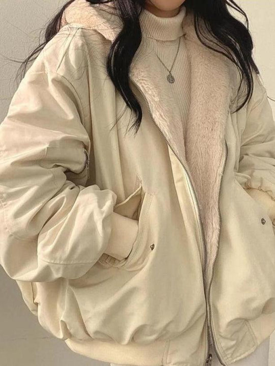 Dames Lange Gewatteerde Winterjas Oversized Met Praktische Ritssluiting 3