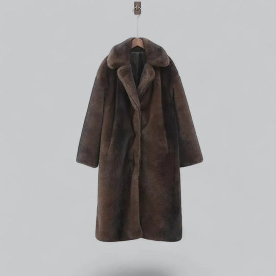 Dames Lange Trenchcoat Met Imitatiebont 1