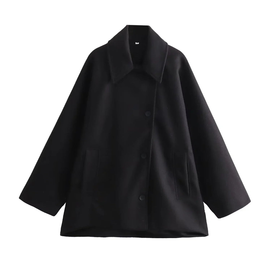 Dames Lange Winterjas Oversized met Knoopsluiting en Lange Mouwen 7