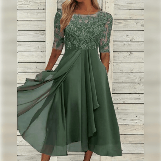 Dames Maxi Galajurk Asymmetrische Rok Kant 2