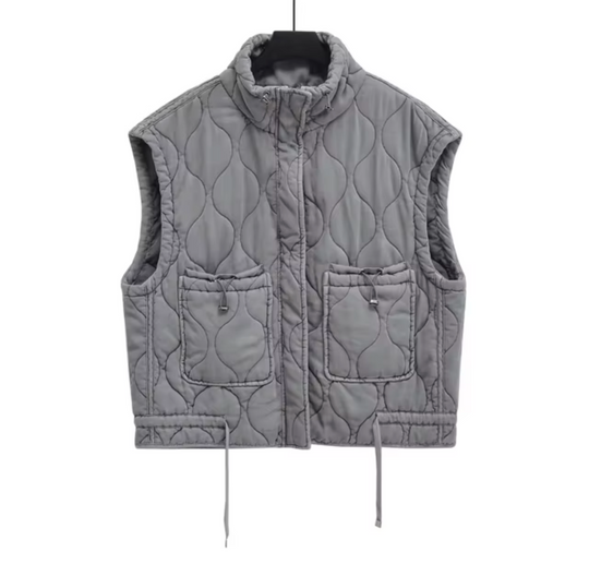 Dames Mouwloos Vest Met Opstaande Kraag 1