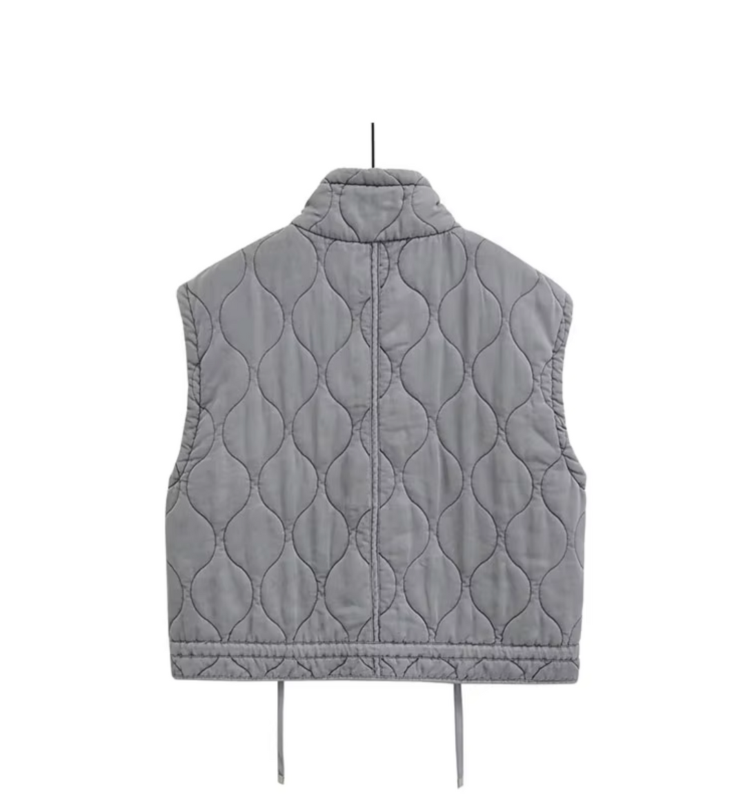 Dames Mouwloos Vest Met Opstaande Kraag 2
