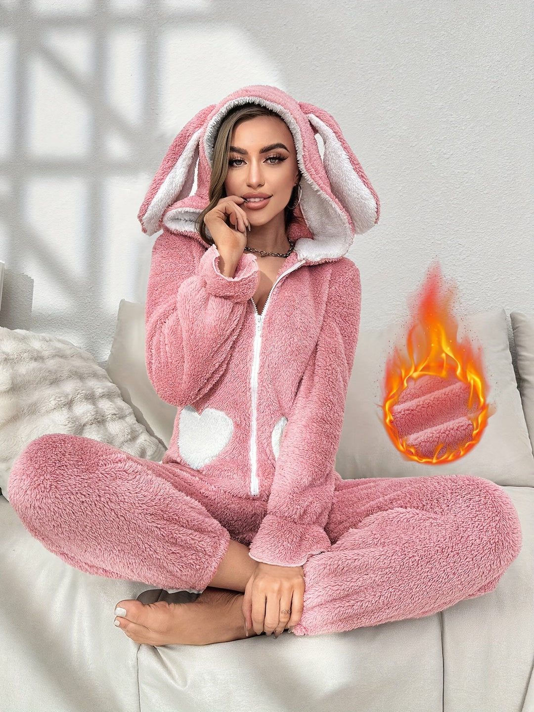 Dames Onesie Met Capuchon Voor Winterse Avonden 1