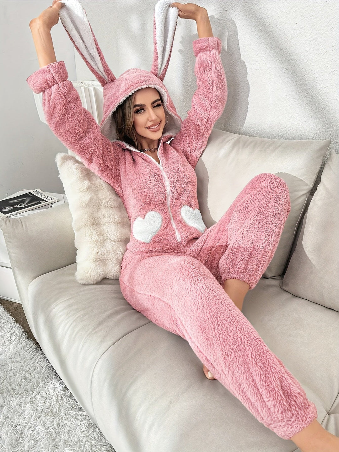 Dames Onesie Met Capuchon Voor Winterse Avonden 3