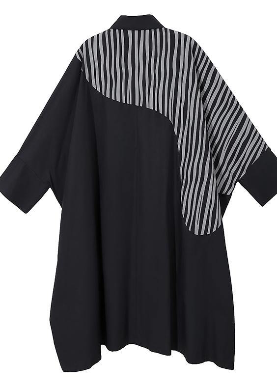 Dames Overhemdjurk met Lange Vleermuismouwen en Patchwork 2