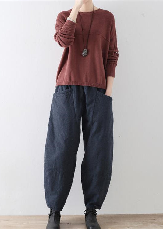 Dames Oversized Broek Casual Donkerblauw 1