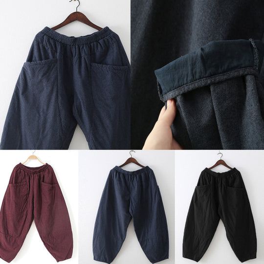 Dames Oversized Broek Casual Donkerblauw 4