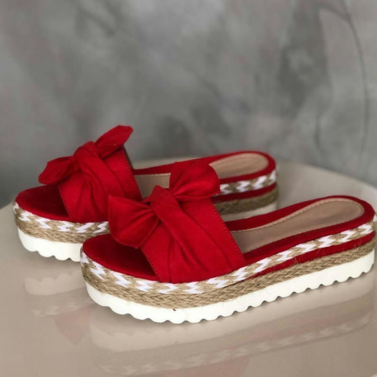 Dames Plateau Sandalen met Knoop 1